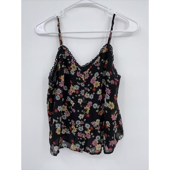 BB Dakota Womens Bloom Town Printed Scalloped Trim Sleeveless Tank Top Small - Picture 2 of 9